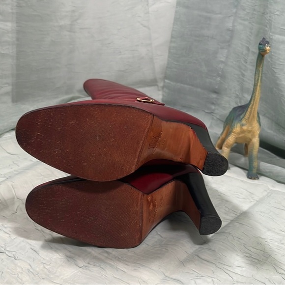 Pasquale Di Fabrizio Vero Cuoio Red Leather Vintage 70s Heeled Boots | 36.5 - Picture 6 of 16